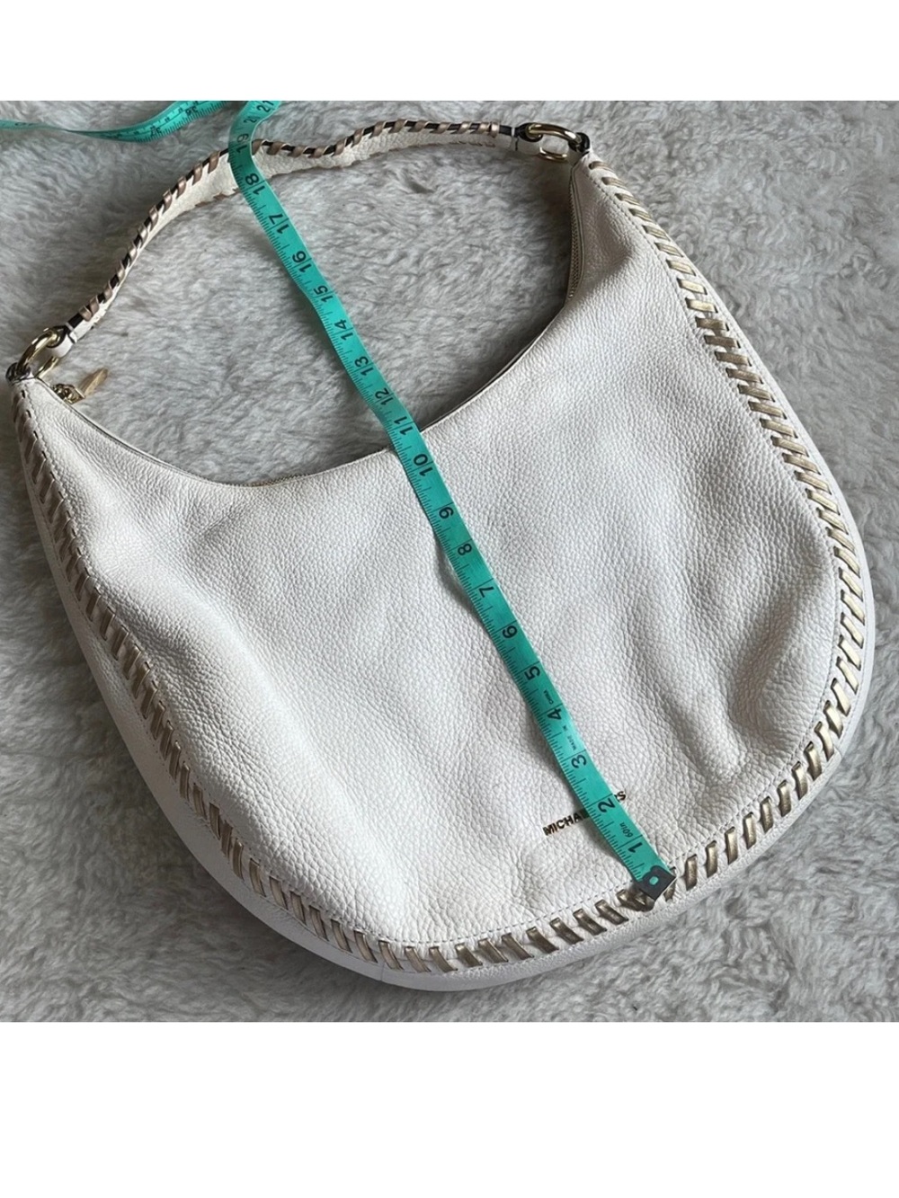 Michael Kors Cream Hobo Bag with Gold Accents - Picture 12 of 14